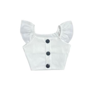 Imagem de Cropped Infantil Canelado Modinha Blogueira Meninas Estilosa - AK Fash