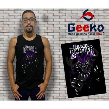 Imagem de Regata Pantera Negra Black Panther Geeko, Preto, G