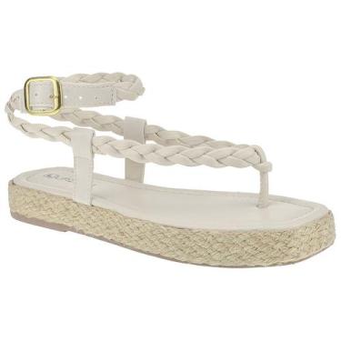 Imagem de Sandália Feminina Papete Flatforma Corda Rasteira Dourada - LAZZLU, Of