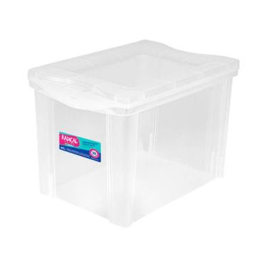 Imagem de Caixa Organizadora Grande com Trava Cristal 30 Litros - Ordene