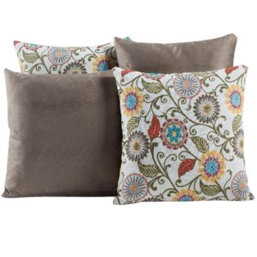Imagem de Almofada Estampada Jacquard Decorativas com Ziper 4 unidades - Mariall