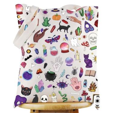 Imagem de WZMPA Bolsa Astrologia Withch Basics of Astrology Gift Phases Of The Moon & Crystals Efemera Shoulder Bag Moon Witch Merch, Bolsa Astrologia Withch, Large