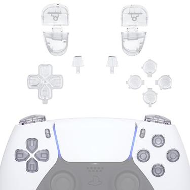 Imagem de eXtremeRate Substituição D-pad R1 L1 R2 L2 Gatilhos Opções de compartilhamento de botões de rosto para controle PS5, kit de reparo de botões com ferramentas para controle Playstation 5