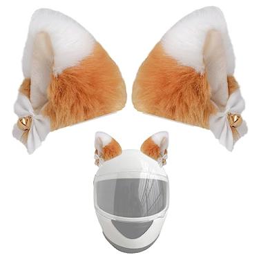 Imagem de 1 par de enfeites de capacete de orelhas de gato fofas acessórios de capacete de pelúcia orelhas capacete chifres capacete enfeites estilo 13