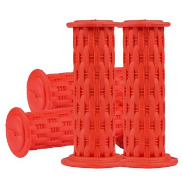 Imagem de Gladder 2 pares de punhos de guidão de bicicleta infantil de borracha universal para meninos e meninas bicicleta de equilíbrio de 12-20 polegadas (vermelho, 93 mm)