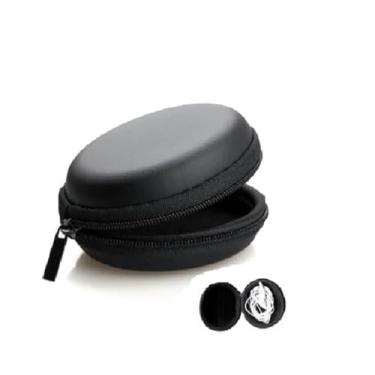 Imagem de Kit 2 Estojos Case P/Fones De Ouvido Cabos Emborrachado 7 X 7cm PRETO