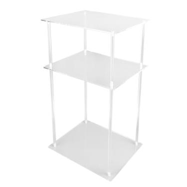 Imagem de Mesa Lateral de Acrílico Transparente, Mesa de Cabeceira Pequena de 3 Camadas, Cada Camada Suporta até 40 Libras, Mesa Lateral Estreita de 13,8 X 11,0 X 23,6 Polegadas para