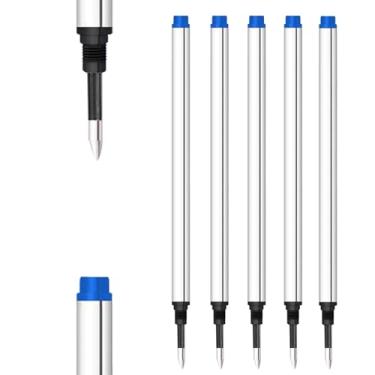 Imagem de Refil espiral DunBong, refil de esferas esferográficas de tinta de gel substituíveis, pacote com 5, ponta média de 0,5 mm, refil de esferas rosqueadas, Azul marinho