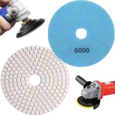 Imagem de 1 X Lixa Discos Grão 4 Pol.100mm Diamantada Liso Polir Lixadeira Grani