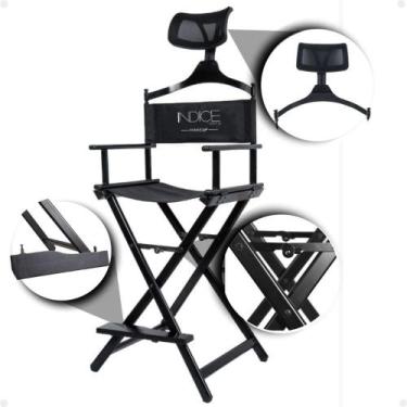 Imagem de Cadeira De Maquiagem Portátil Índice Tokyo com Encosto de Cabeça e Bol