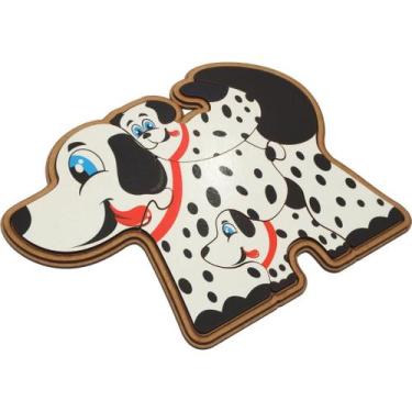 Imagem de Quebra cabeça família cachorro 5 peças madeira - MANINHO