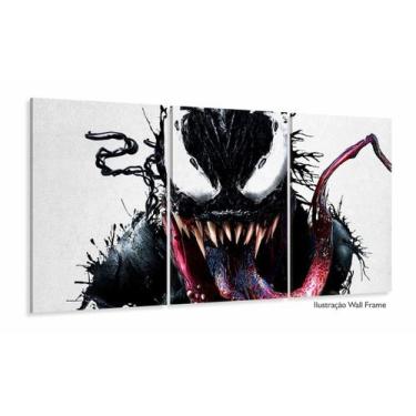Imagem de Quadro Decorativo Venom Marvel 3 Peças 120x60 Em Tecido - Wall Frame