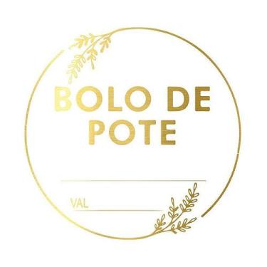 Imagem de Adesivo "Bolo de Pote" - Ref.2002 - Hot Stamping - Dourado - 50 unidad