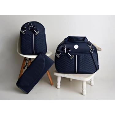 Imagem de Kit de Bolsa Mala Maternidade Com Mochila  Luxo 3 Peças Laço - WLN MAG