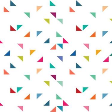 Imagem de Papel de Parede Triângulos Geométricos Coloridos 57x270cm - Quartinhos