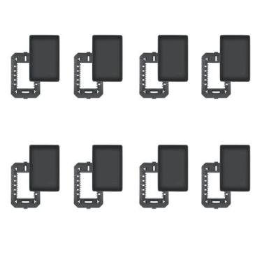 Imagem de 8 Placas 4 X 2 Cega Preto Com Suporte Suporte - FAME