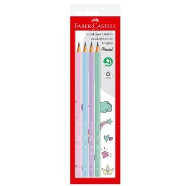 Imagem de EcoLápis Triangular Grafite Pastel 4 Cores - Faber-Castell