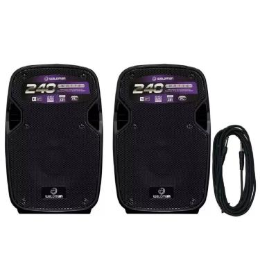 Imagem de Kit Caixas Waldman Amplificada Ativa E Passiva 8 C/ Cabo De Conexao Fk-240X