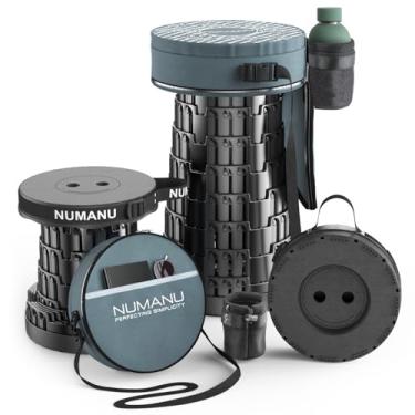 Imagem de NUMANU Banco dobrável atualizado 2024 e bolsa de transporte acolchoada 3 em 1, banqueta dobrável de altura ajustável, cadeira de acampamento telescópica, assento retrátil ou apoio para os pés para