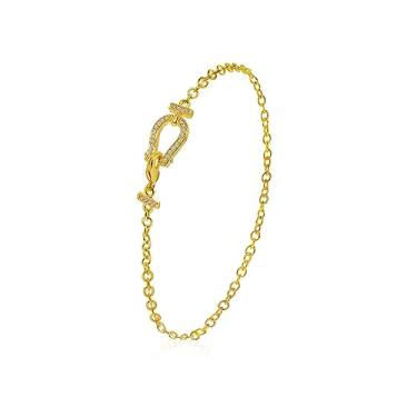 Imagem de S.L JEWELERY S Pulseira de ferradura para mulheres com zircônia cúbica, pulseira de cavalo, joias presentes para mãe, esposa, meninas, irmã, casamento, aniversário, Natal, dia das mães, dia dos