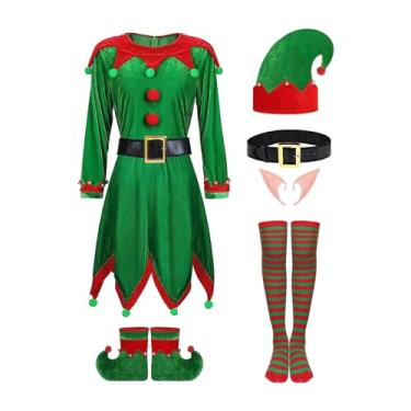 Imagem de Colaxi Fantasia de elfo para cosplay, fantasia de natal para meninos e crianças, fantasia de papai noel para carnaval, dia das bruxas, carnaval, dramatização, para Altura 140cm