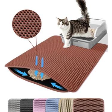 Imagem de Petinstinct Tapete de areia extra grande para gatos, 76 x 55 cm, tapete de armadilha de areia para gatos de camada dupla, antiderrapante, impermeável, à prova de urina, tapete de caixa de areia grande