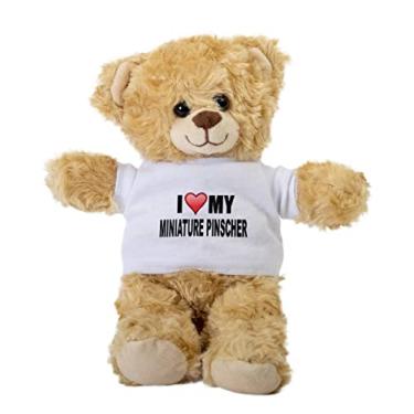 Imagem de I Love My Miniature Pinscher Teddy Bear, Gift Stuffed Animal, Plush Teddy Bear with Tee, Welcoming Baby Gift, Gift for Her, Gift for Newborn, Cute Birthday Christmas Basket Gift Idea