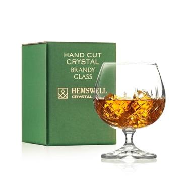 Imagem de Hemswell Crystal Copo de conhaque único para conhaque Snifter – Copos pequenos para Scotch, Brandy ou Whisky – Copos de balão de conhaque elegantes e requintados – Cristal Europeu 241 g – Design Wicklow