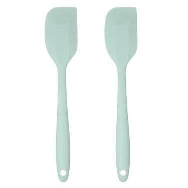 Imagem de Conjunto de espátulas de silicone – Conjunto de 2 peças de espátulas de borracha para panelas antiaderentes – Utensílios de cozinha e acessórios com alças confortáveis, utensílios resistentes ao calor