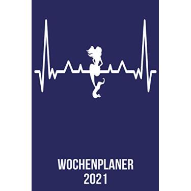 Imagem de Wochenplaner 2021: Wochenplaner zum notieren, organisieren und planen DIN A5. Kalender/Terminkalender/Monats- / Tagesübersicht/Kontakt- / ... / Meerjungfrau Fabel heartbeat herzschlag