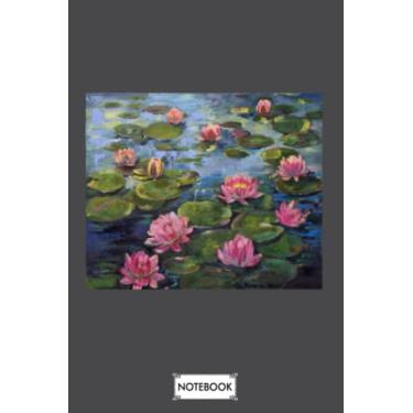 Imagem de Water Lilies N09298 Notebook: Diary, Matte Finish Cover, Lined College Ruled Paper, Journal, 6x9 120 Pages, Planner