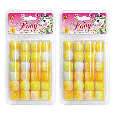 Imagem de Kit de fabricação de joias de 48 peças, faça você mesmo, pulseira de trança, ornamentos, artesanato, redemoinho, tom branco, pônei redondo jumbo (amarelo)