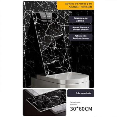 Imagem de Kit 50 Placas de PVC e Espuma Imitação Mármore Lavável, 30x60cm, Espessura 2,60mm, À Prova d'Água e Umidade, Aplicação Interna