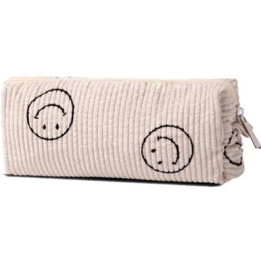 Imagem de Estojo de veludo cotelê fofo Kawaii, bolsa de lápis de cor bege, estojo pequeno, bolsa de lápis estética, bolsa de lápis de veludo cotelê, estojo, bolsa de lápis, bolsa de lápis para meninas, bolsa de
