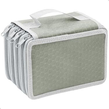 Imagem de Estojo Escolar Box Grande Organizador Compartimento Divisorias Bolsinha Porta Caneta Lapis (Cinza)