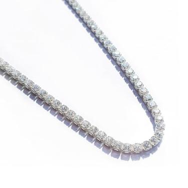 Imagem de Gargantilha Riviera Zircônias 3mm Semijoia Banho de Prata