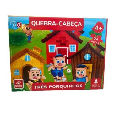 Imagem de Qubra-cabecas tres porquinho 24 peças - a casa