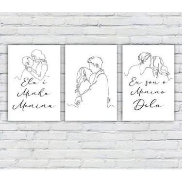 Imagem de Quadro/Placa Decorativa MDF 20x28xm s/ Moldura Tema Namorados - I Love