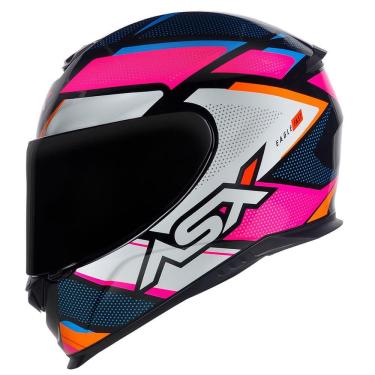 Imagem de Capacete ASX Eagle Fast Preto Rosa e Branco