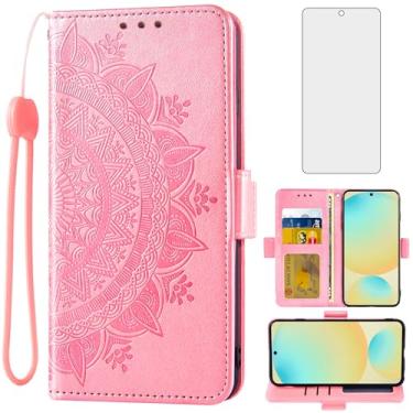 Imagem de Asuwish Capa de telefone para Samsung Galaxy S24 FE 5G capa carteira de vidro temperado protetor de tela suporte de cartão de crédito bolsa flip alça de pulso suporte acessórios de celular S 24 EF