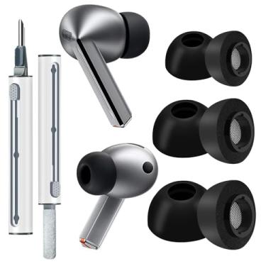 Imagem de PHULWEL Pontas De Espuma De Reposição Para Galaxy Buds 3 Pro, Ponta De Espuma De Memória Com Kit De Limpeza Para Fones De Ouvido Buds3 Pro, Espuma Confortável E Ajuste Seguro - Sml