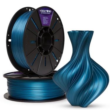 Imagem de Filamento PLA V-Silk 1kg, 1.75Mm, PLA Efeito Seda, Para Impressoras 3D FDM, Nacional Voolt3D (Azul Metalizado V-Silk)