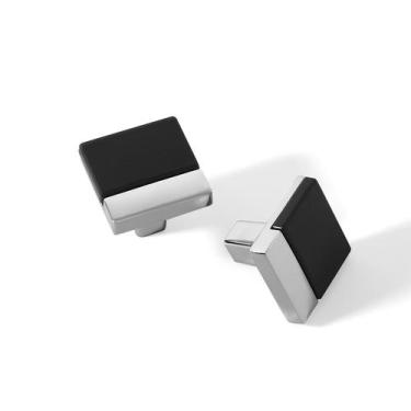 Imagem de Knobs de gabinete Kcmwsy em liga de zinco preto/prata, pacote com 5