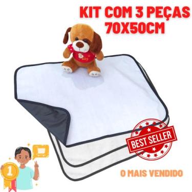 Imagem de Kit 3 Tapetes Higiênicos Laváveis para Cães  70x50cm 200 Lavagens Cada