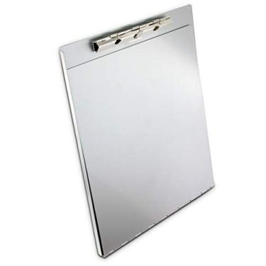 Imagem de Saunders Prancheta de alumínio com placa de escrita, capacidade de clipe de 1,3 cm, comporta 21 x 28 folhas, prata