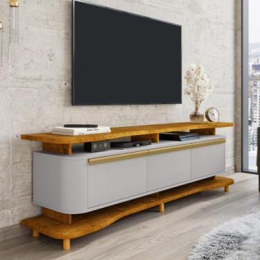 Imagem de Rack para TV Até 75 Polegadas 3 Portas com Pés de Madeira Maciça Guara