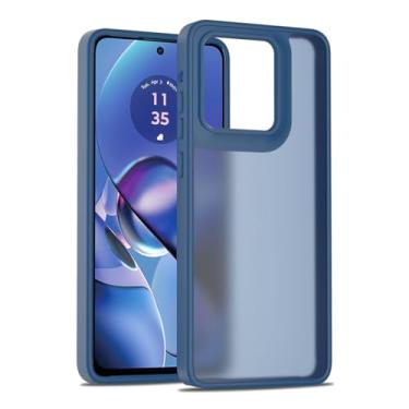 Imagem de Bereajoy Capa para Moto G Stylus 5G 2025, traseira de PC e TPU macio bumper lente de câmera capa de proteção contra choque para Motorola Moto G Stylus 5G 2025 (azul)