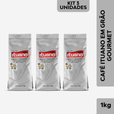 Imagem de Kit Café Ituano Gourmet em Grãos Torrado pacote 1 Kg - 3 Pacotes
