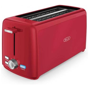 Imagem de Torradeira Elétrica 4 Fatias com 7 Níveis de Tostagem, 110V 1400W, BELLA, Vermelha