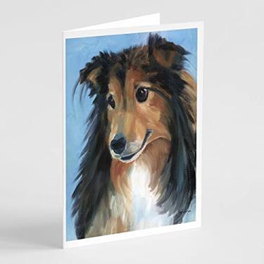 Imagem de Caroline's Treasures 7395GCA7P Sheltie Good Boy Cartões e Envelopes Pacote com 8 Cartões em Branco com Envelopes Caprichosos A7 Tamanho 5x7 Cartões de Notas em Branco